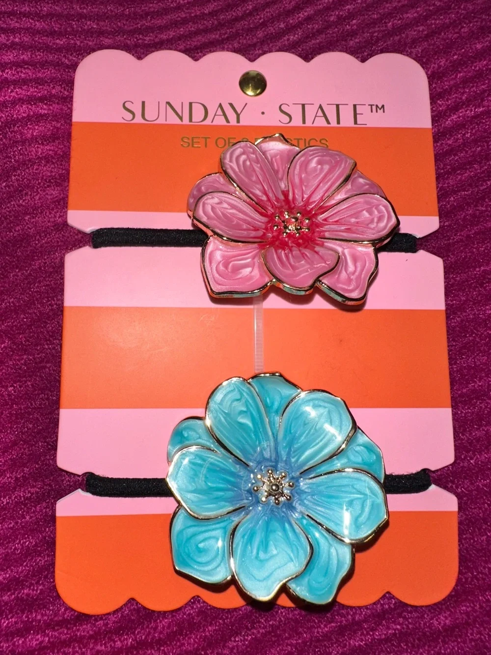Piper•K Tropical Orchid Lily Hair Clips & Sunday State Elastic Set Tropical Vaca
